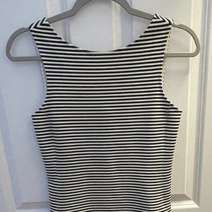Theory Navy and White Striped Dress